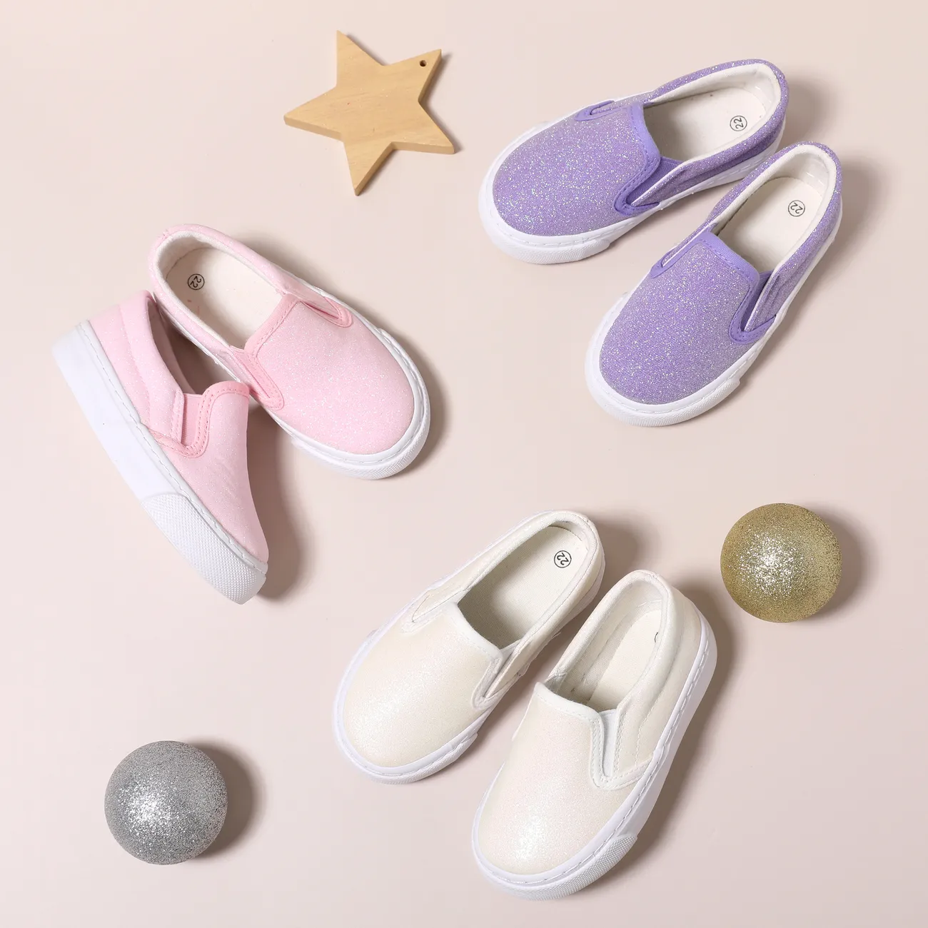 Toddler/Kids Girl Casual Solid Slip-on Glitter Shoes Pink big image 1