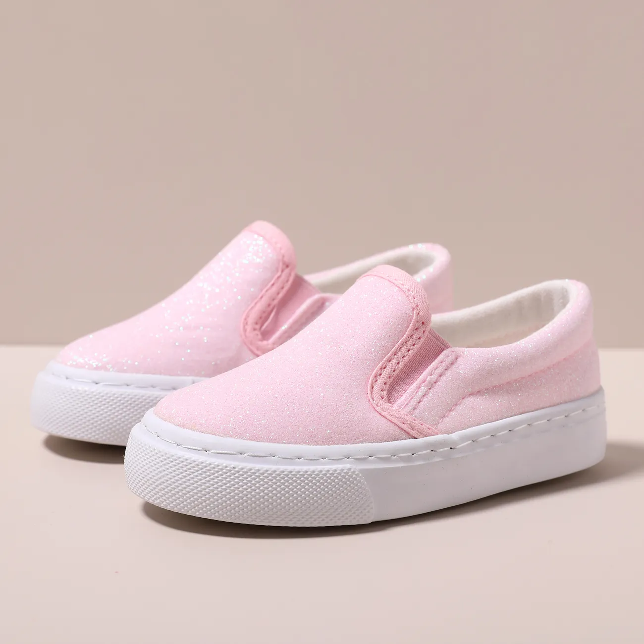 Toddler/Kids Girl Casual Solid Slip-on Glitter Shoes Pink big image 1