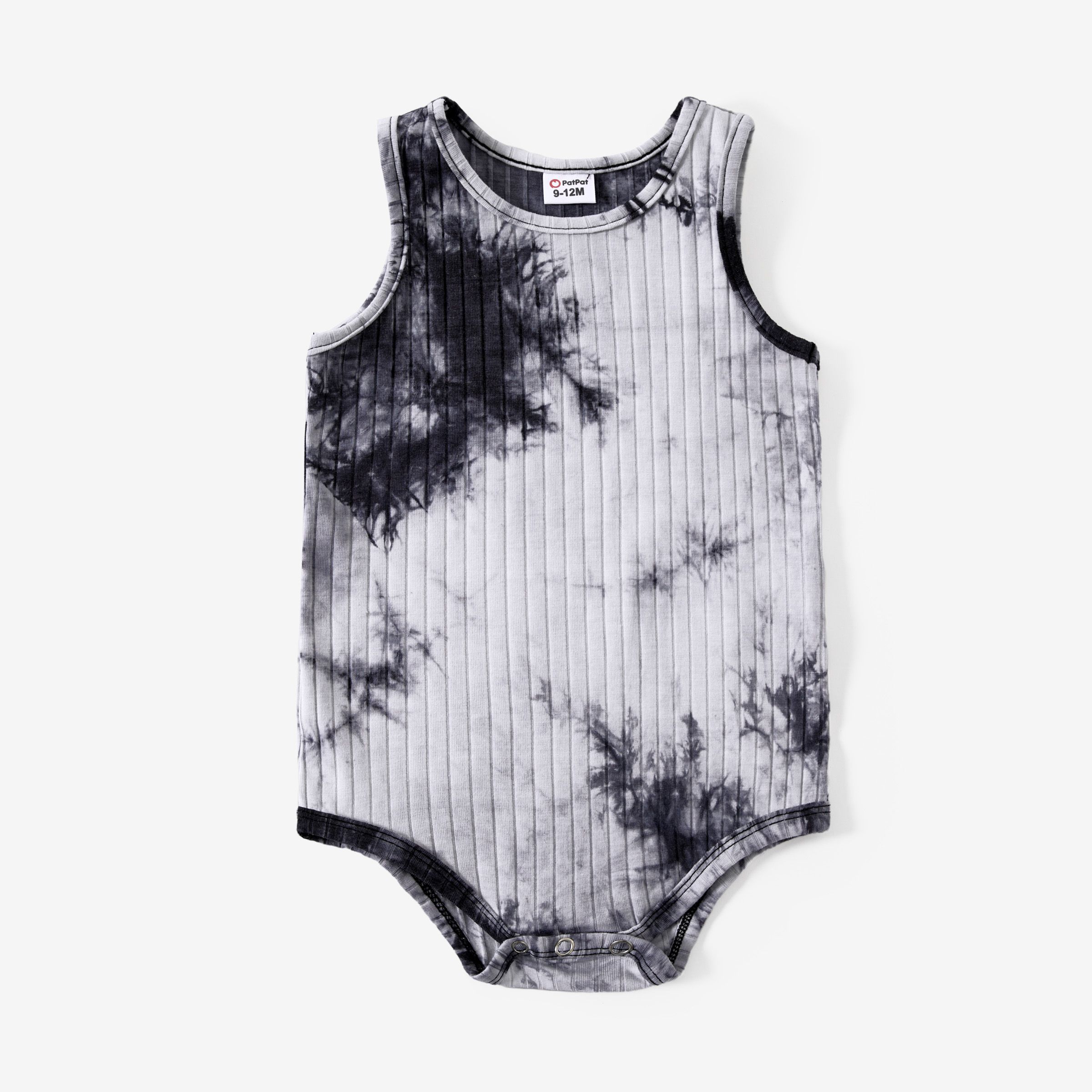 Mommy and Me Black and white Tie-dyed Drawstring Romper