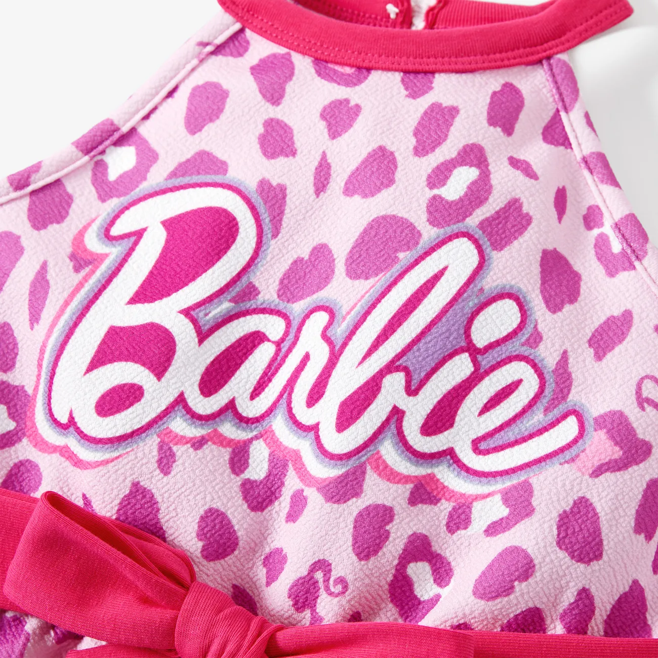 Barbie Fête des Mères Motif léopard Sans manches Combinaisons Maman Et Moi Rose big image 1