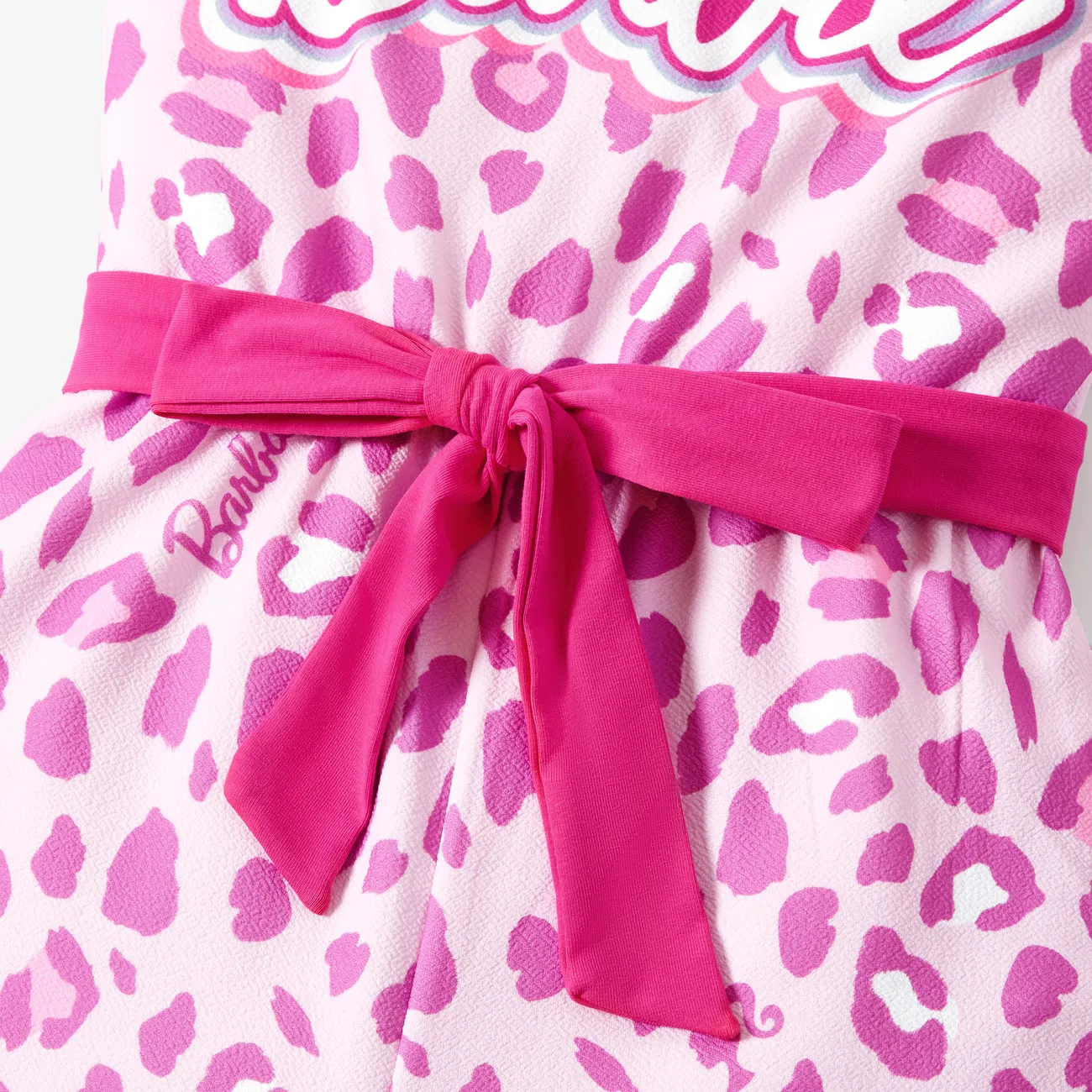 Barbie Estampado de leopardo Sin mangas Monos Mami y yo Rosado big image 1