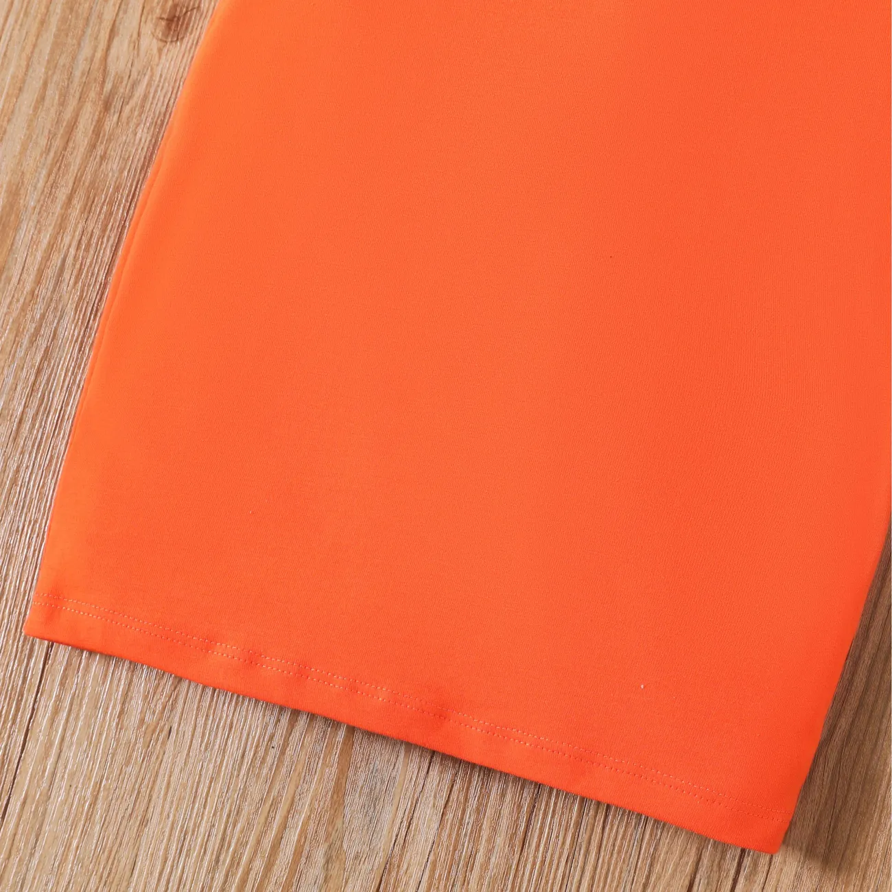Kinder Mädchen Stoffnähte Unifarben Kleider orange big image 1