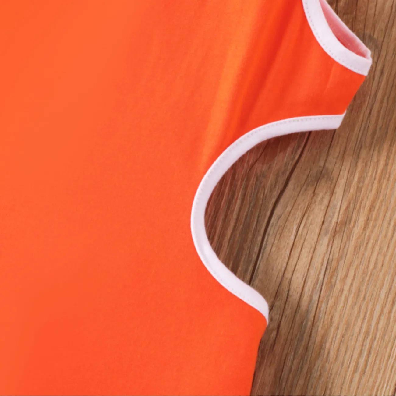 Enfants Fille Couture de tissus Couleur unie Robes Orange big image 1
