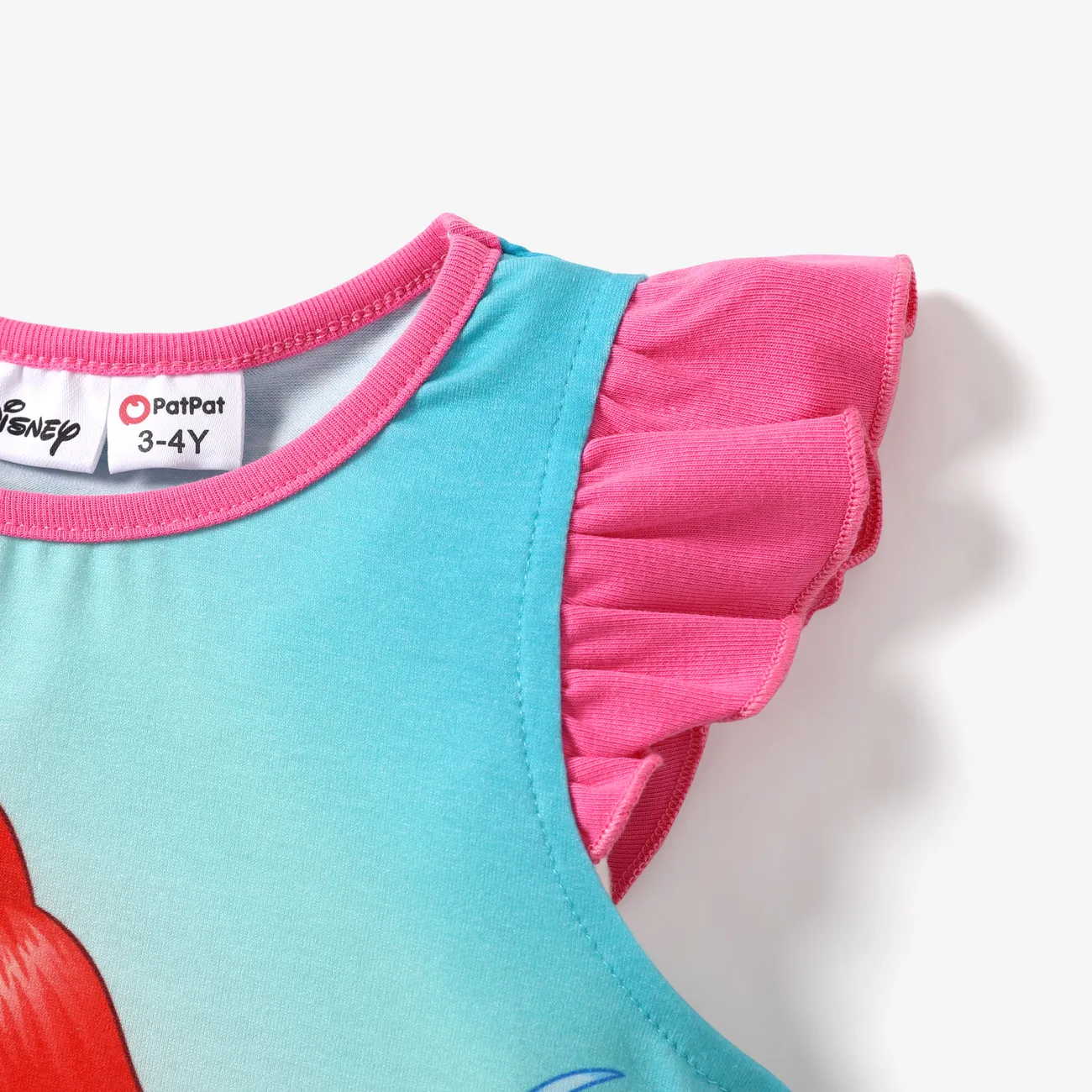 Disney princess Moana/Ariel Toddler/Kids Girl Naia™ Character Print Floral Ruffled-Sleeve Dress
 Roseo big image 1