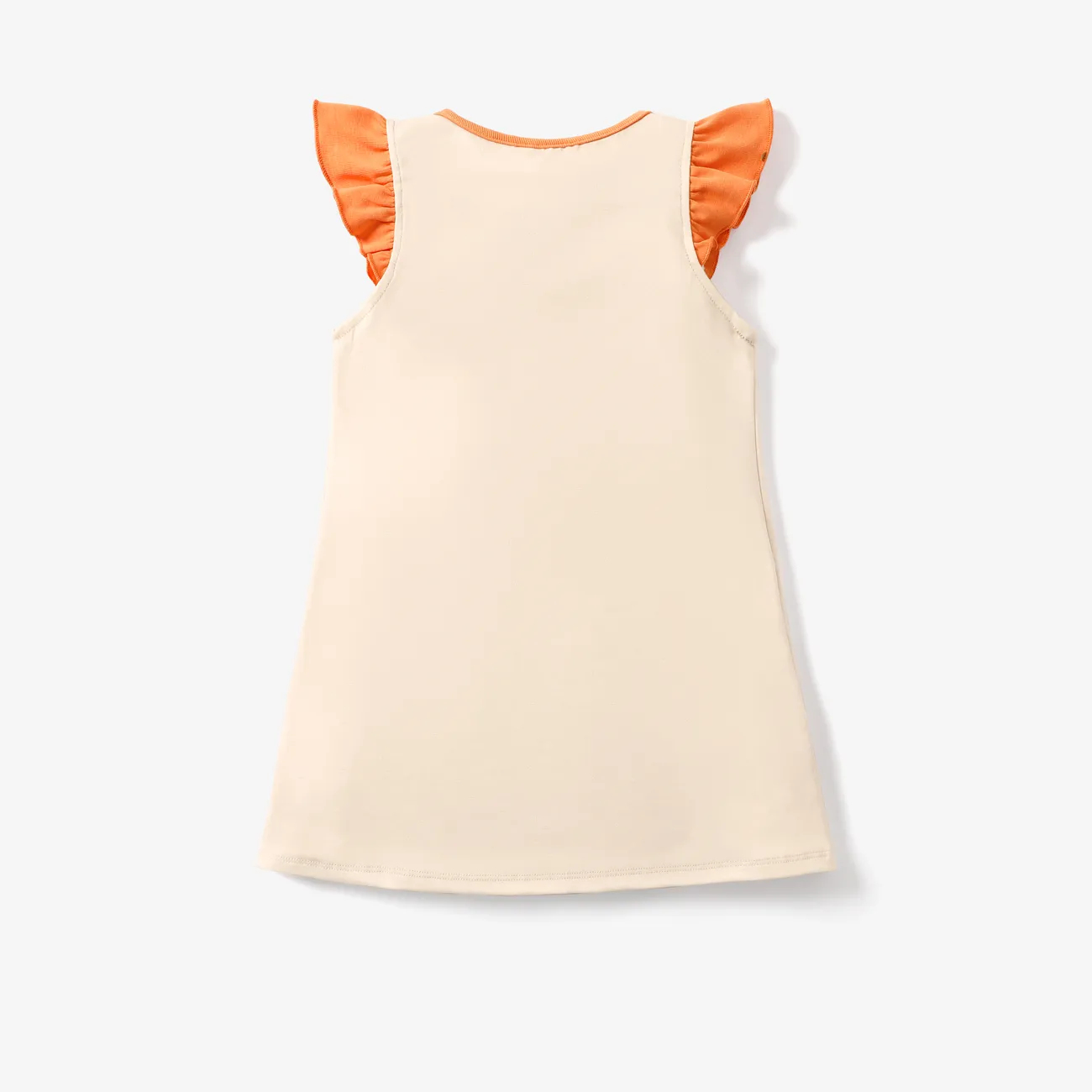 Disney Princess 小童 女 喇叭袖 童趣 熱帶植物花卉 連衣裙 橙色 big image 1