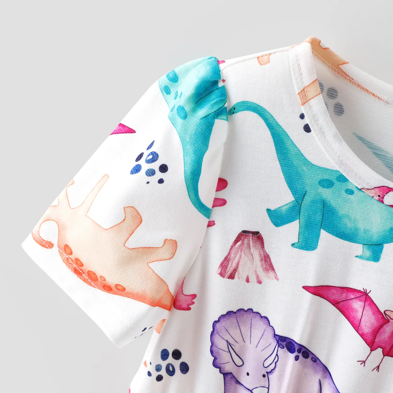 2 pièces Enfant en bas âge Fille Enfantin Dinosaure Pyjamas multicolore big image 1