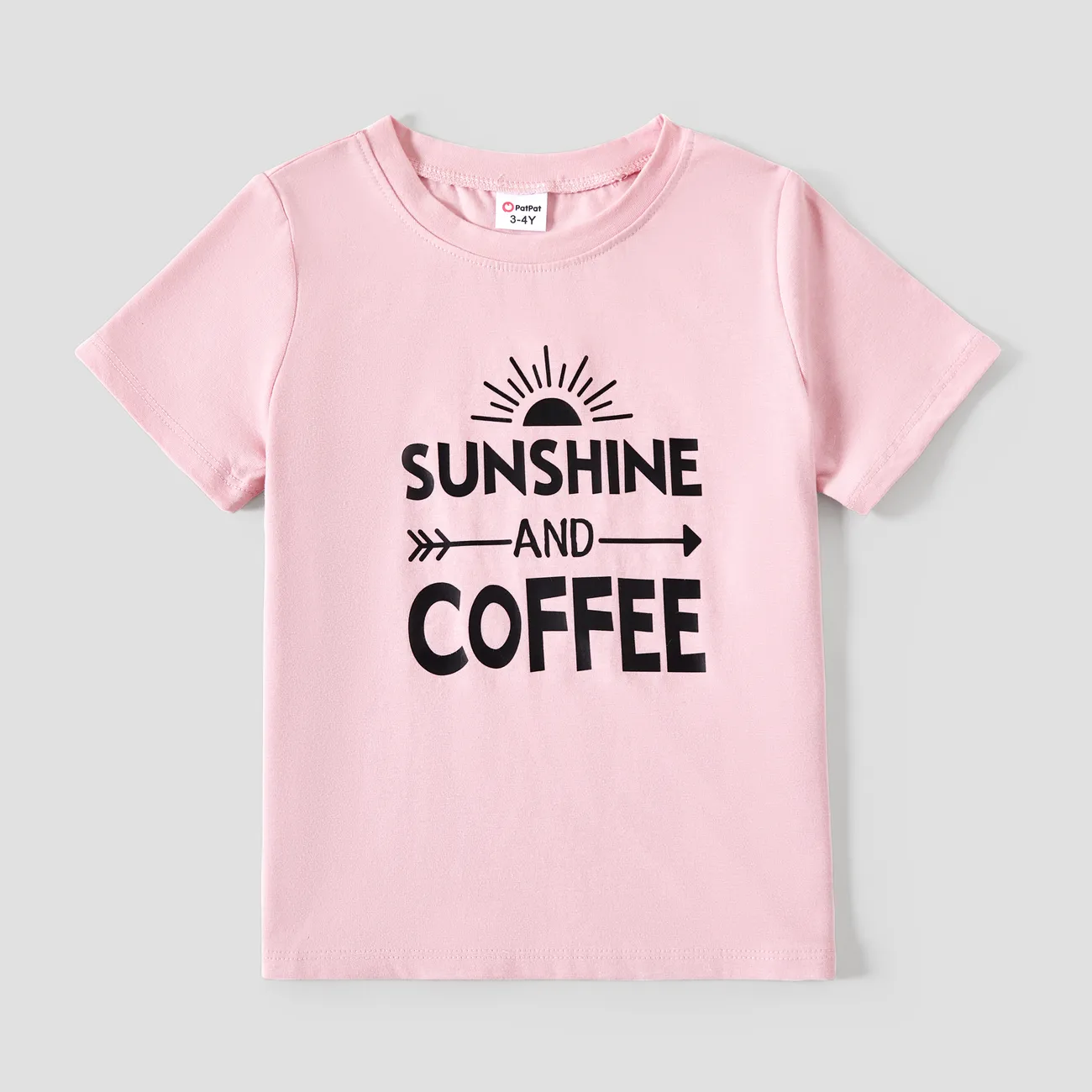  Mommy and Me Sunshine and Coffee Printed Cotton Tops Color block big image 1