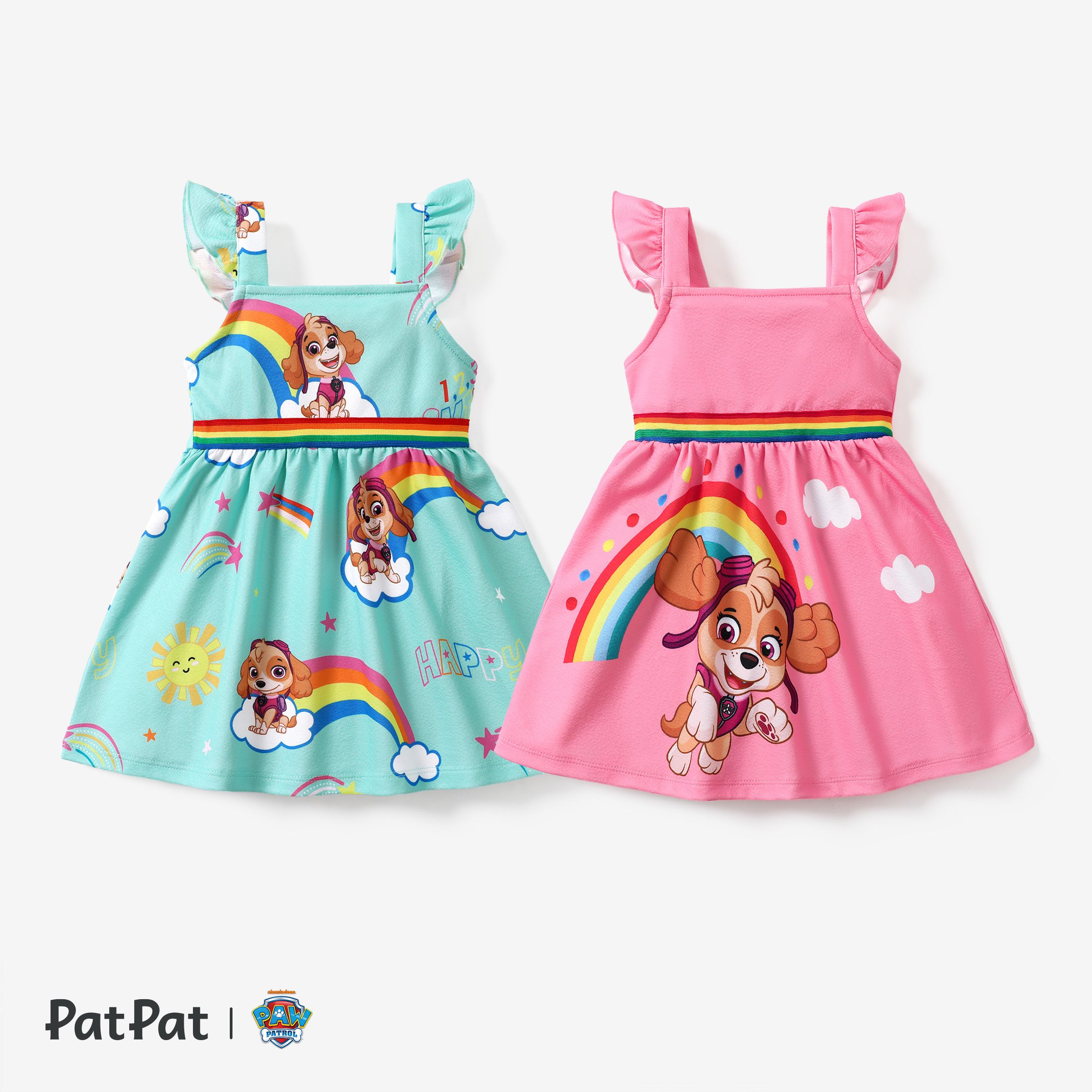 

PAW Patrol 1pc Toddler Girls Rainbow Ruffled-Sleeve Dress