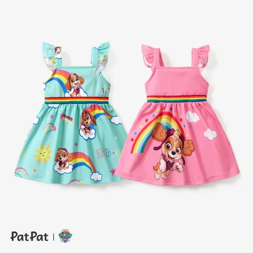 PAW Patrol 1pc Kleinkind Mädchen Regenbogen Kleid mit Rüschenärmeln
