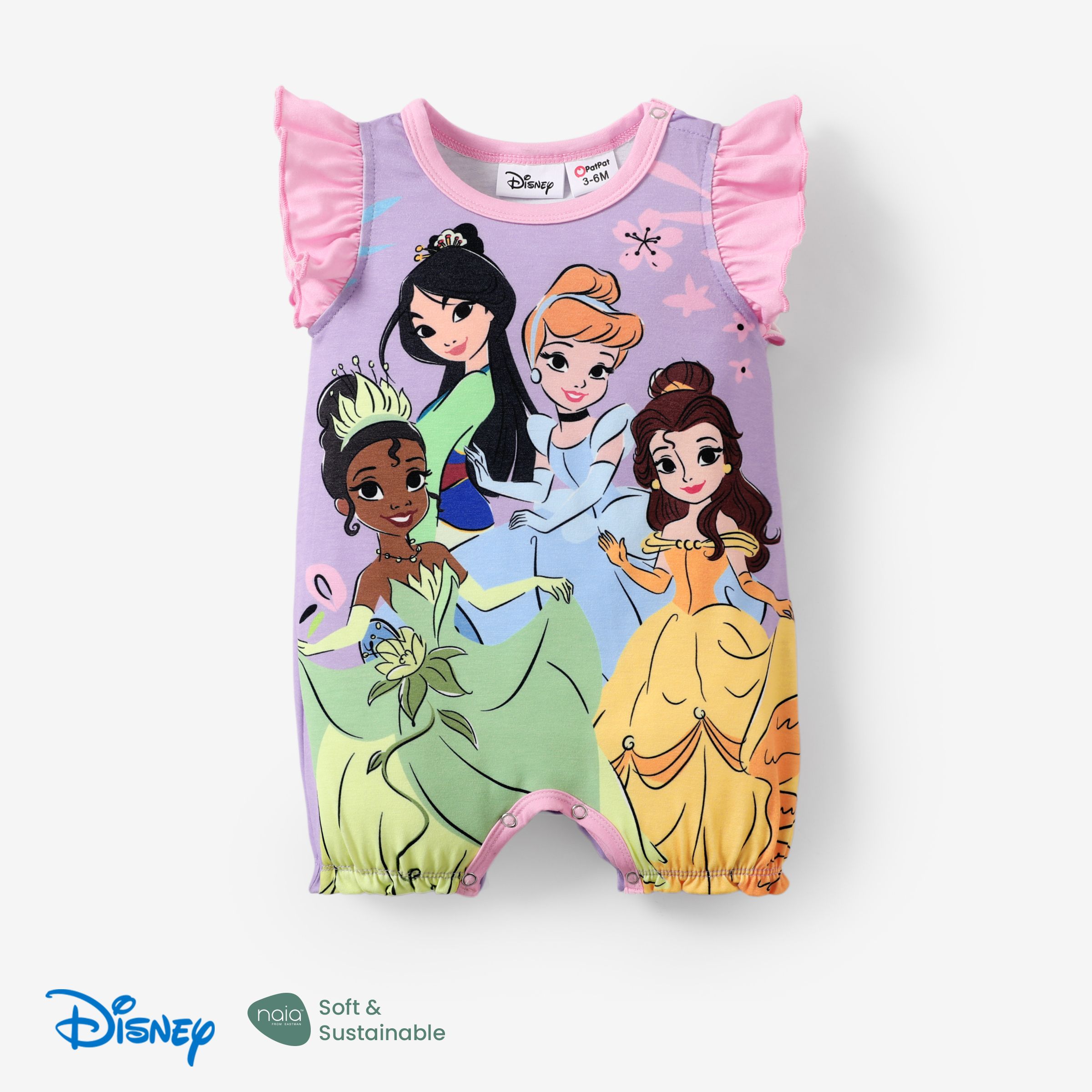 

Disney Princess Ariel/Belle/Snow White 1pc Baby Girls Naia™ Floral Ruffled-Sleeve Bodysuit