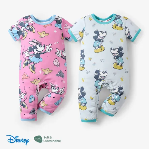 Disney Mickey and Friends 1pc Baby Girls/Boys Naia™ Character All-Over Print with Short Sleeve Jumpsuit