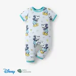 Disney Mickey and Friends 1pc Baby Girls/Boys Naia™ Character All-Over Print with Short Sleeve Jumpsuit Bluish Grey
