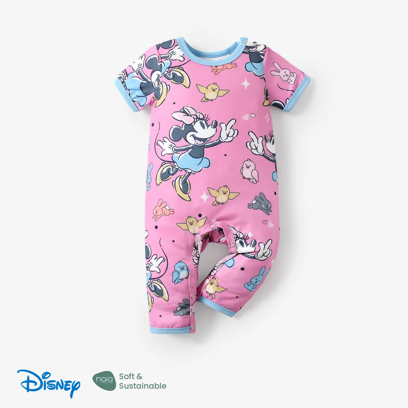 Disney Mickey and Friends Baby Unisex Kindlich Kurzärmelig Baby-Overalls rosa big image 1