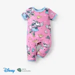 Disney Mickey and Friends 1pc Baby Girls/Boys Naia™ Character All-Over Print with Short Sleeve Jumpsuit Pink