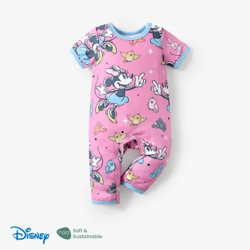 Disney Mickey and Friends 1pc Baby Girls/Boys Naia™ Character All-Over Print with Short Sleeve Jumpsuit