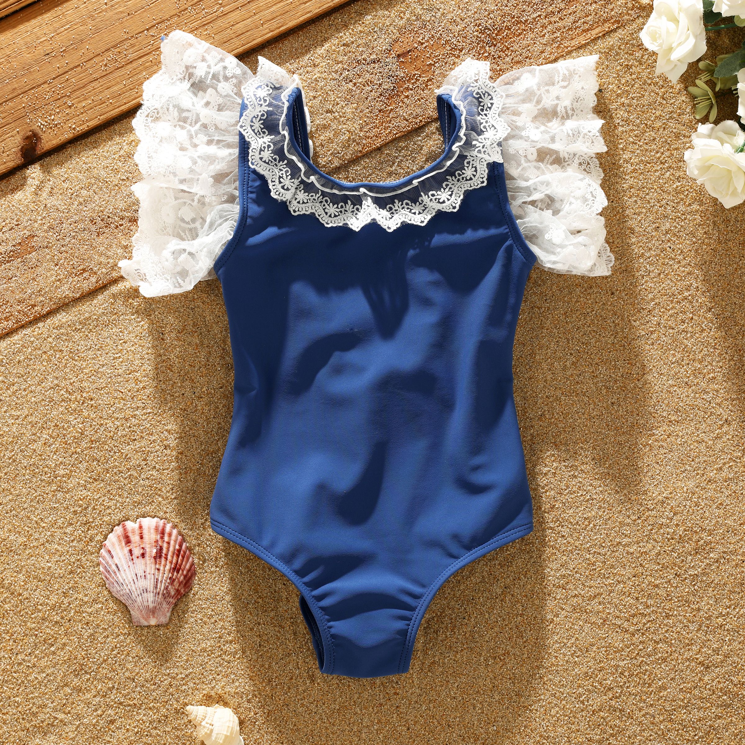 Toddler Girl Sweet Lace Swimsuit