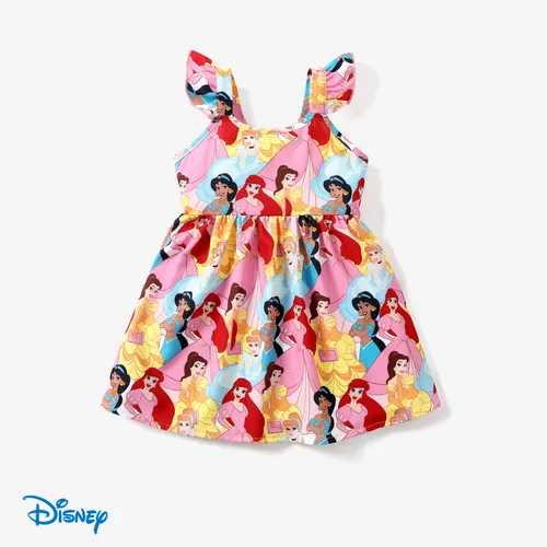 Princesa Disney 1pc Niño Pequeño Personaje Vestido Con Volantes
