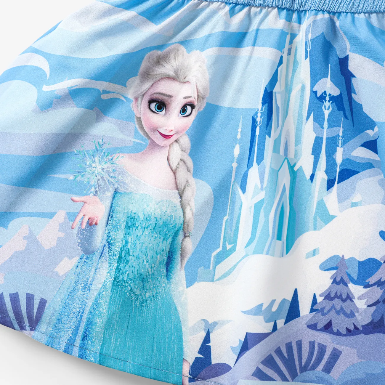 Disney Frozen Elsa 1pc Toddler Girl Character Print Ruffled Dress Blue big image 1