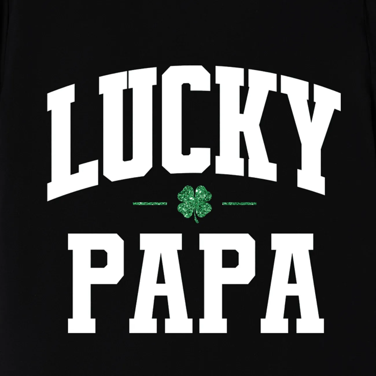 St. Patrick's Day Family Matching Lucky Four-Leaf Clover Letter Printed Tops  Black big image 1