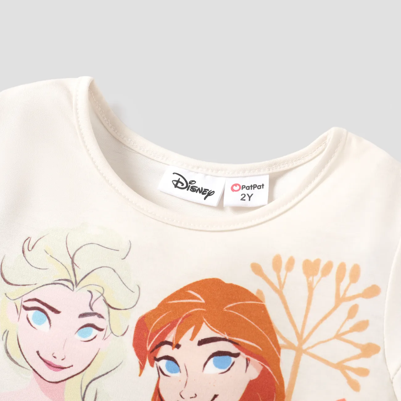 Disney Frozen 2 unidades Criança Menina Extremidades franzidas Infantil conjuntos de camisetas Cor Bege big image 1