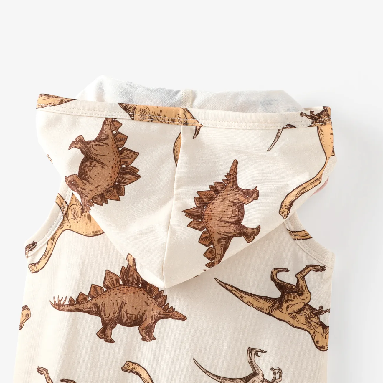 Set di pigiami con cappuccio a tema dinosauri per ragazzi dallo stile infantile. Albicocca big image 1