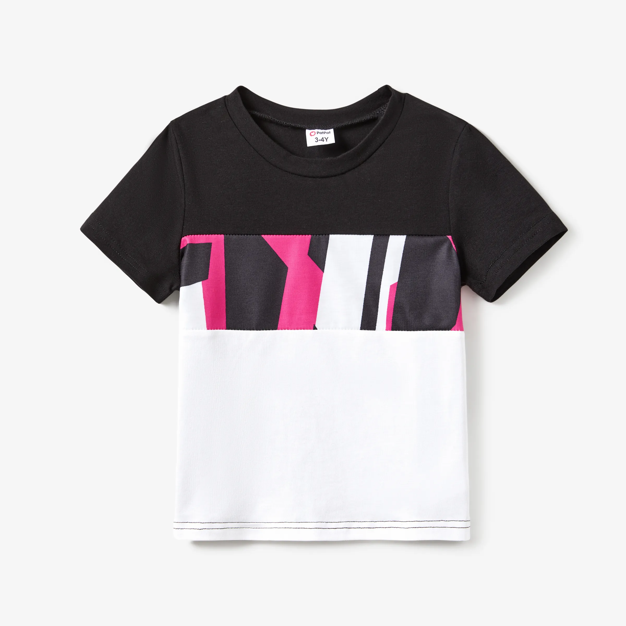 

Family Matching Color Block Tee and Geometric Pattern Dress Sets