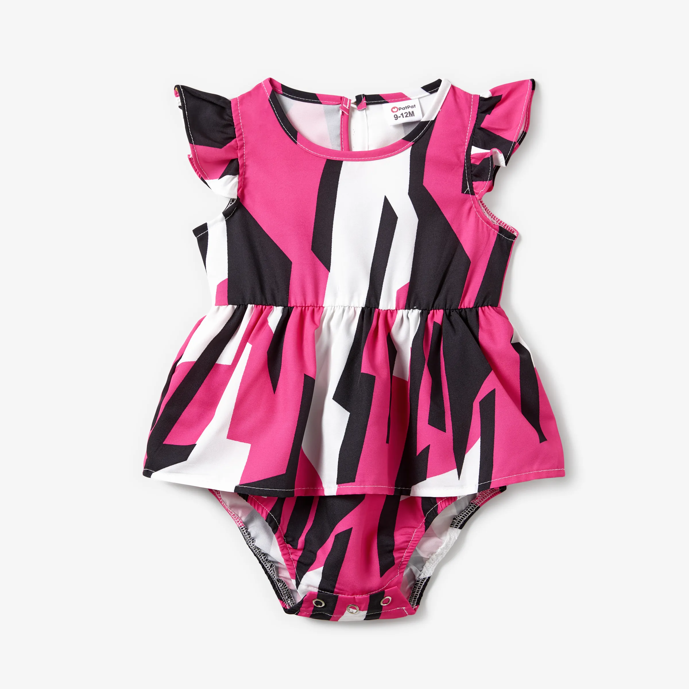 

Family Matching Color Block Tee and Geometric Pattern Dress Sets