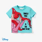 Disney Princess Moana/ Ariel/Belle 1pc Toddler Girls Naia™ Princess Slogan Character Print T-shirt Aqua Green