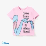 Disney Princess Moana/ Ariel/Belle 1pc Toddler Girls Naia™ Princess Slogan Character Print T-shirt Pink