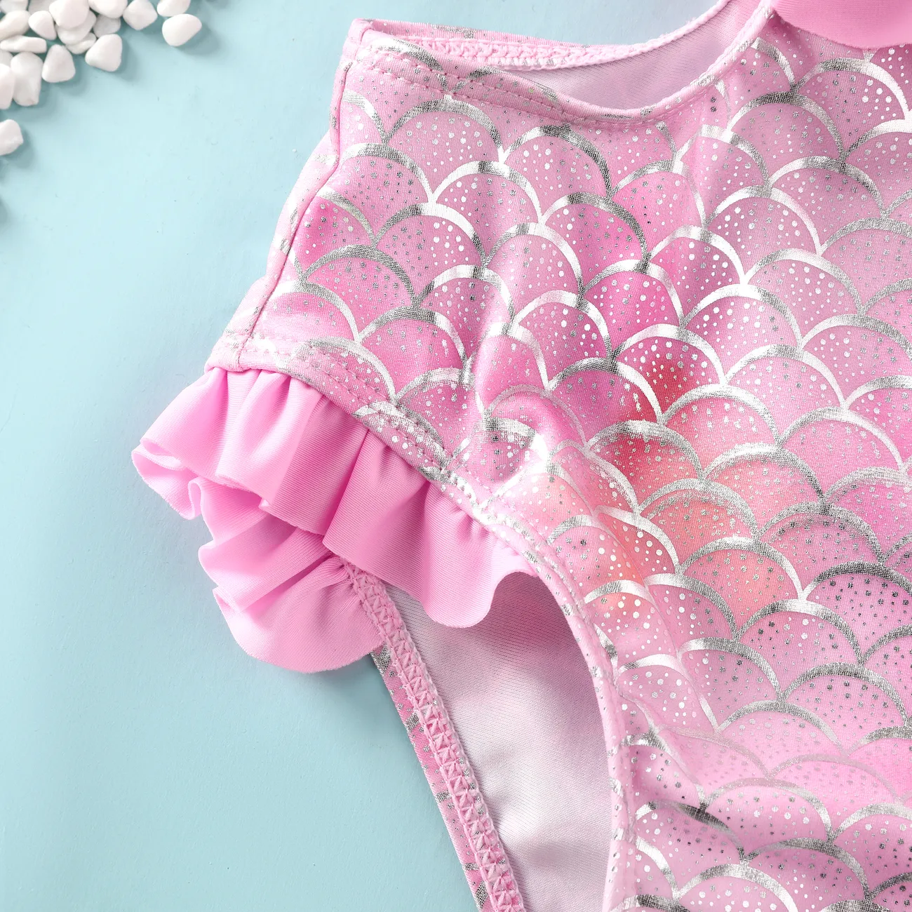 Toddler Girl Childlike Ruffled Swimsuit  Pink big image 1