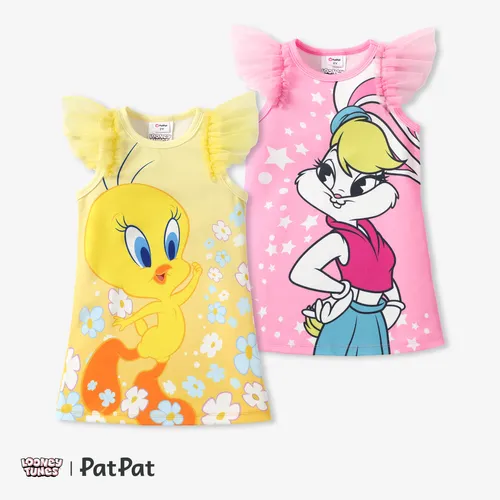 Looney Tunes 1pc Toddler Girls Character Ruffled Mesh-Sleeve Dress
