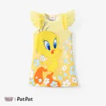 Looney Tunes 1pc Toddler Girls Character Ruffled Mesh-Sleeve Dress
 Yellow