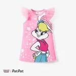 Looney Tunes Páscoa Criança Menina Costuras de tecido Infantil Vestidos Rosa