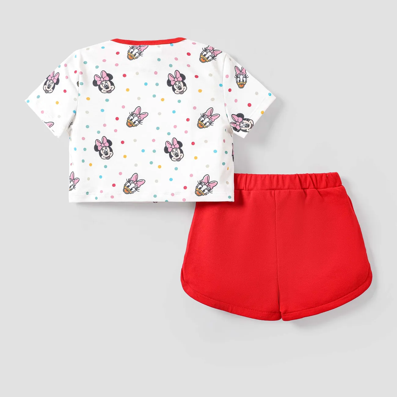 Disney Mickey and Friends 2 unidades Niño pequeño Chica Infantil conjuntos de camiseta rojo blanco big image 1