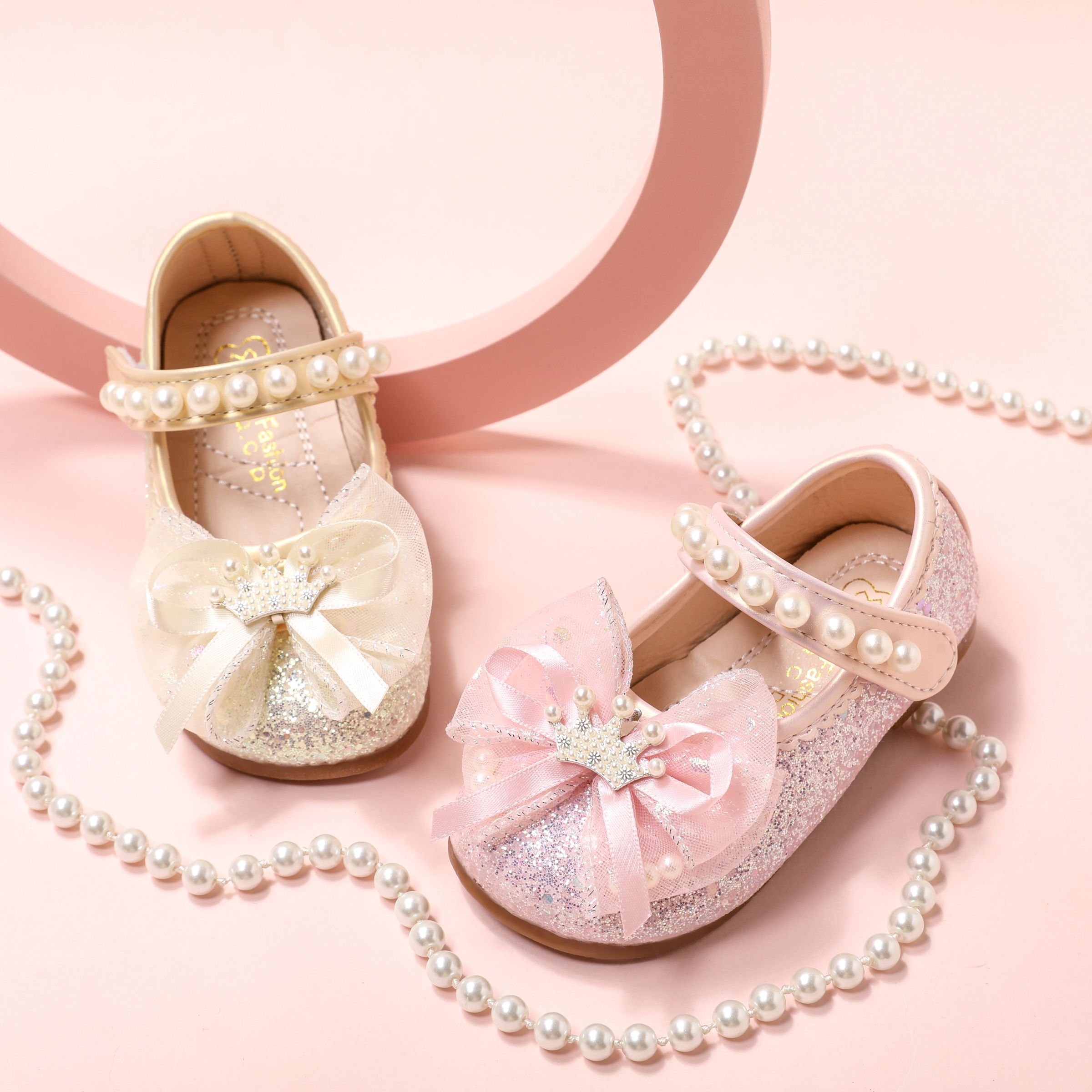 

Toddler/Kids Girl Sweet 3D Bow-tie Sequin Leather Shoes