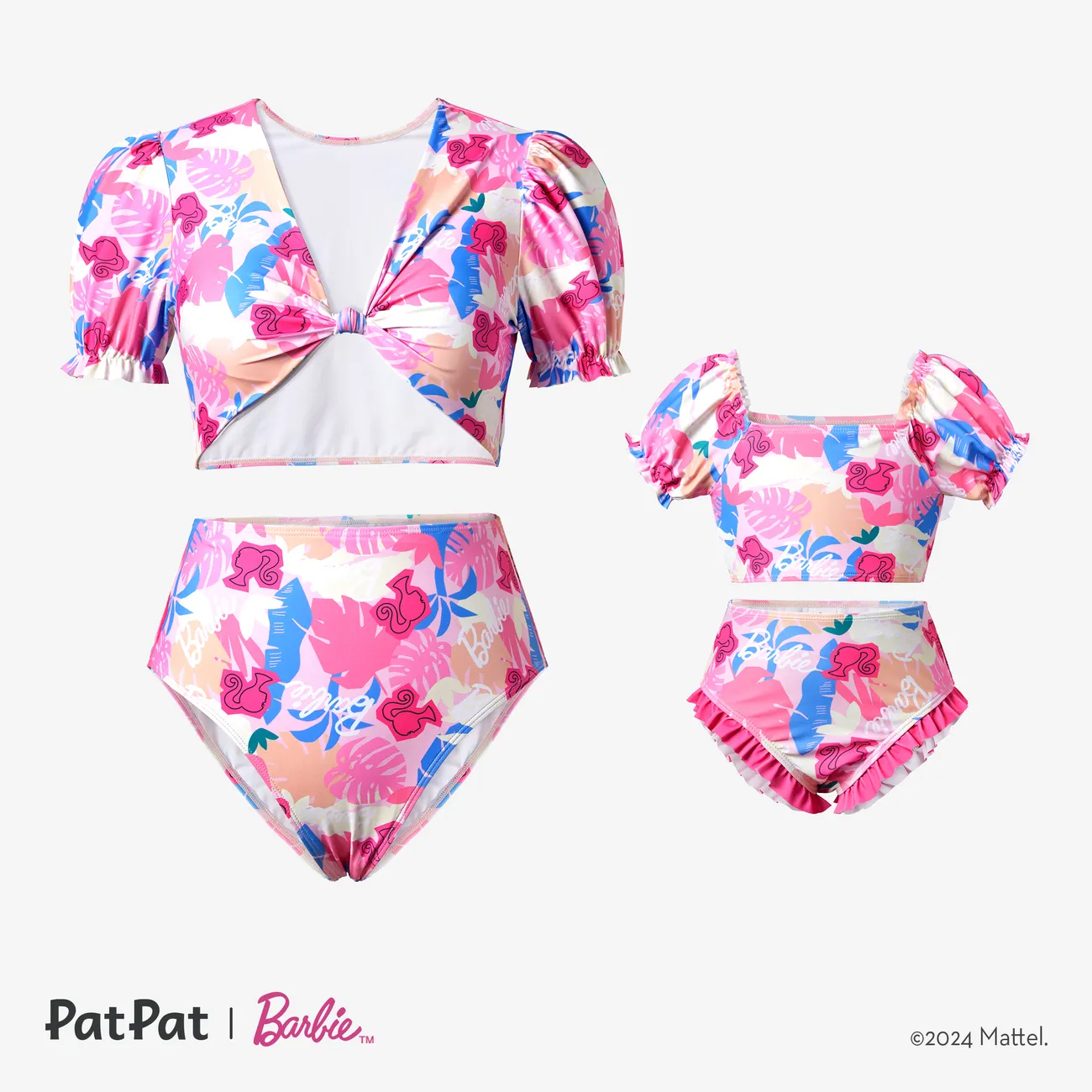 Barbie Mommy and Me 2pcs Floral Allover Print Swimsuit
 Roseo big image 1