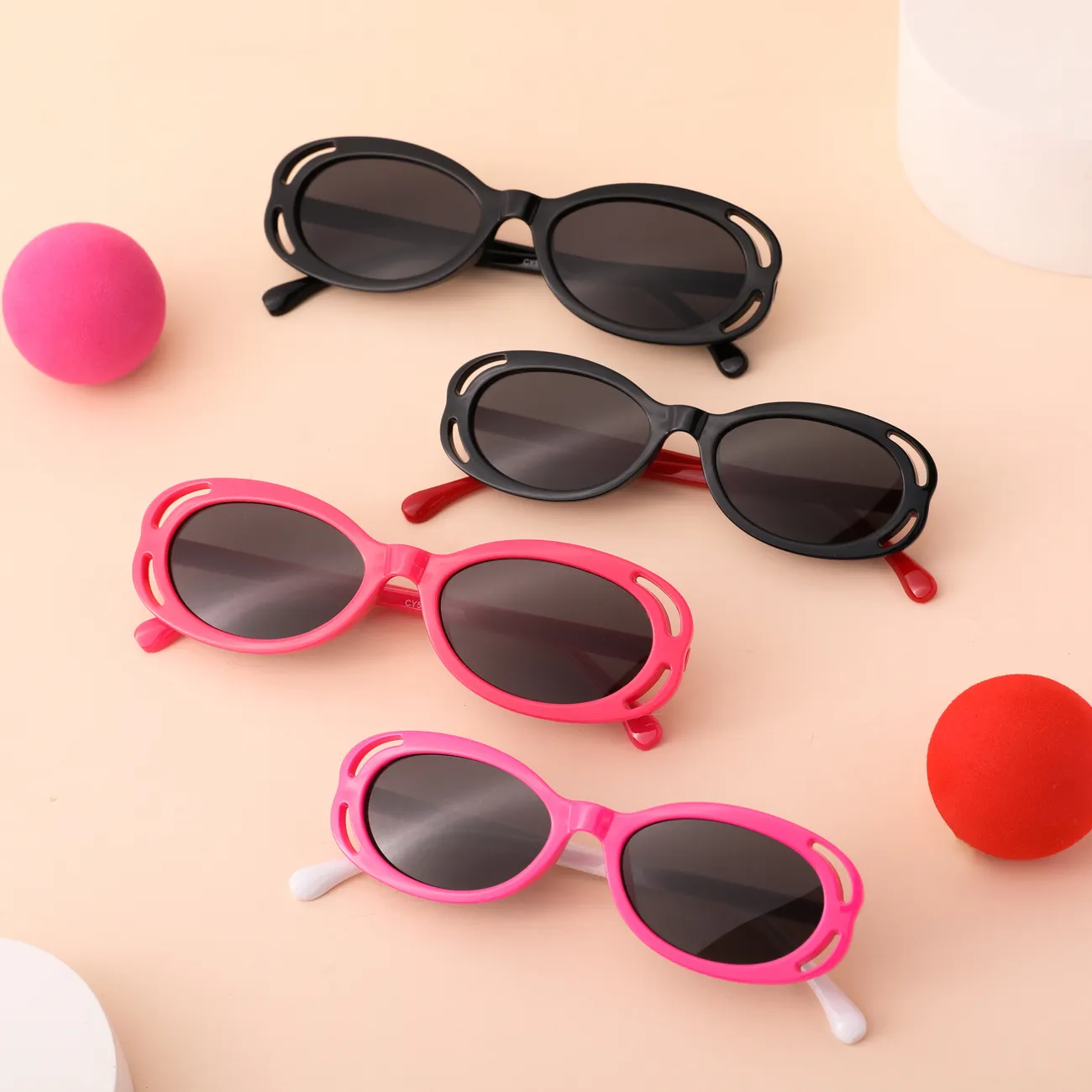 Parent-Child Fashion Sunglasses Glasses with Velvet Bag Packaging Black big image 1