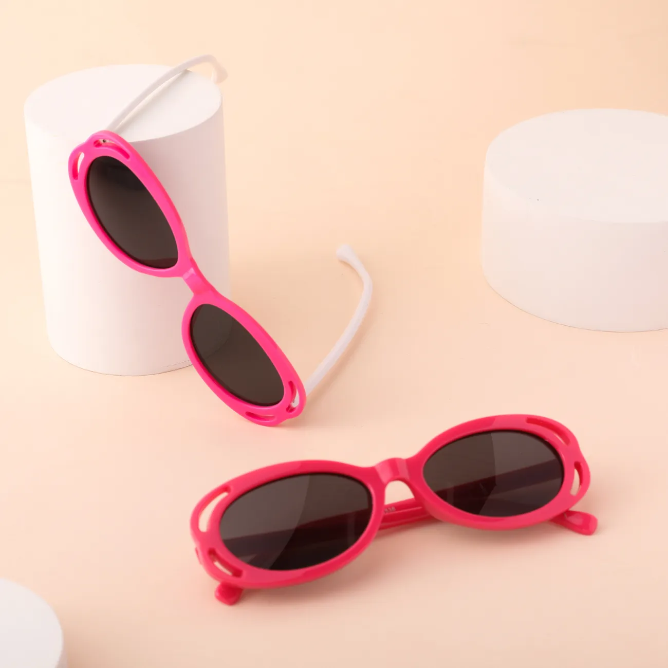 Pais-Criança Moda Óculos de Sol com Embalagem de Saco de Veludo Rosado big image 1