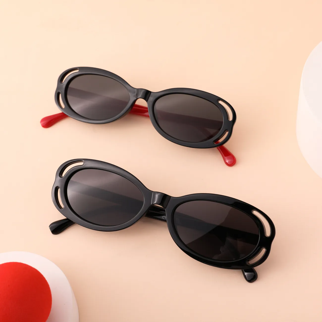 Gafas de sol de moda para padres e hijos Gafas con embalaje de bolsa de terciopelo Negro big image 1