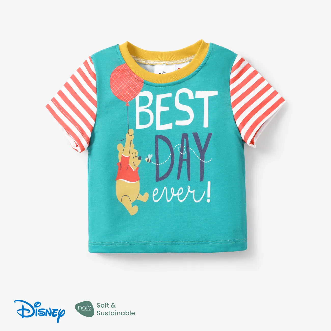 Disney Winnie the Pooh 1pc Toddler Boys Naia™ Striped Character Print T-Shirt
 Green big image 1