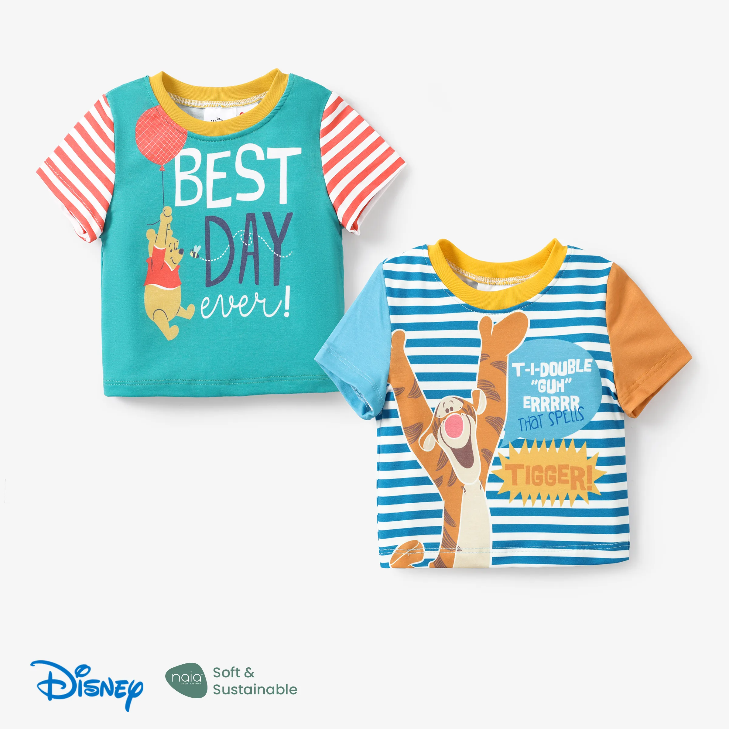 

Disney Winnie the Pooh 1pc Toddler Boys Naia™ Striped Character Print T-Shirt