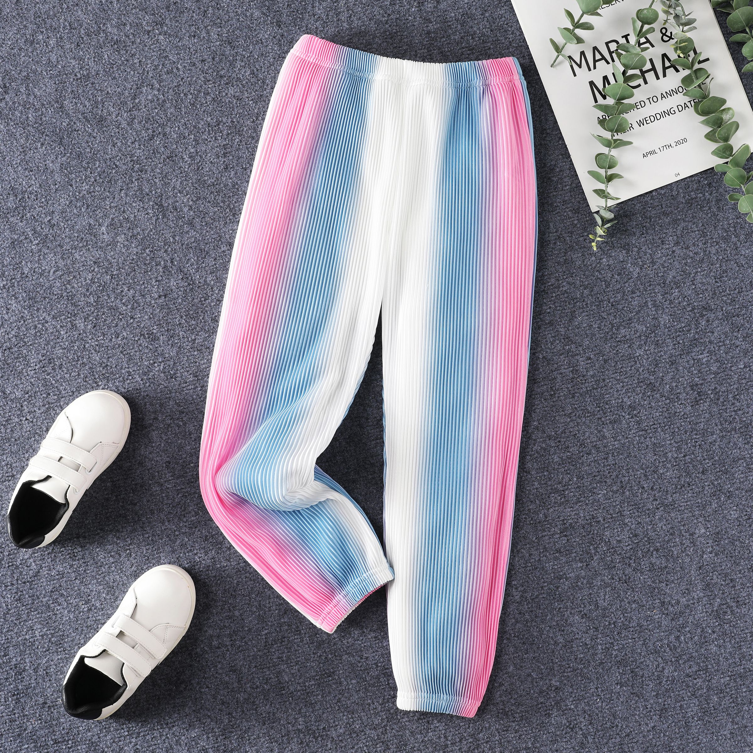 

Kid Girl's Pleated Cool and Breathable Sweatpants