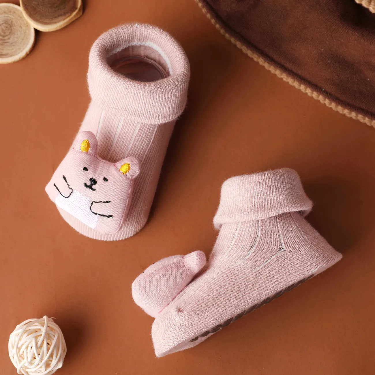 Baby/toddler Girl/Boy Cute Cartoon Anti-Slip Floor Socks Pink big image 1