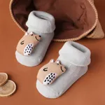 Bebê / criança menina / menino bonito desenhos animados anti-derrapante meias de chão Cinzento