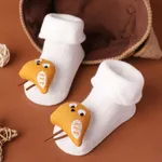 Bebê / criança menina / menino bonito desenhos animados anti-derrapante meias de chão Branco