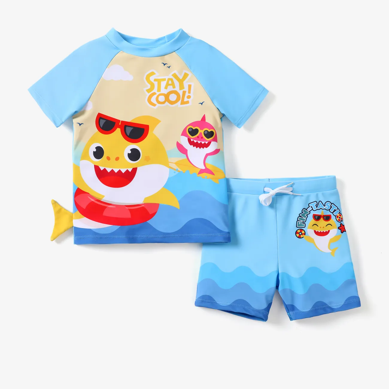 Baby Shark 2pcs Baby/Toddler Boys Character Print Two-Piece Swimsuit


 Blue big image 1