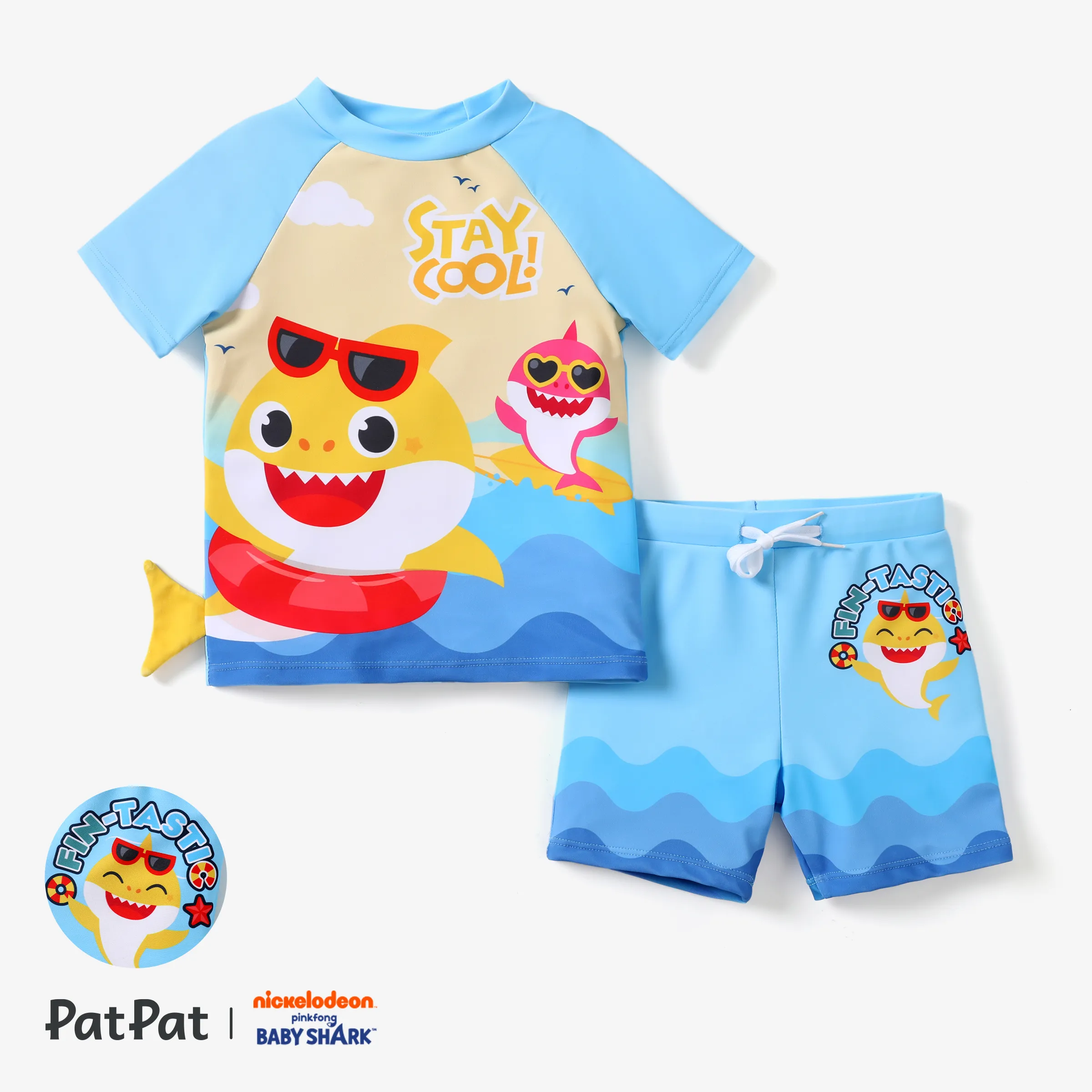 Baby Shark 2pcs Baby/Toddler Boys Character Print Two-Piece Swimsuit