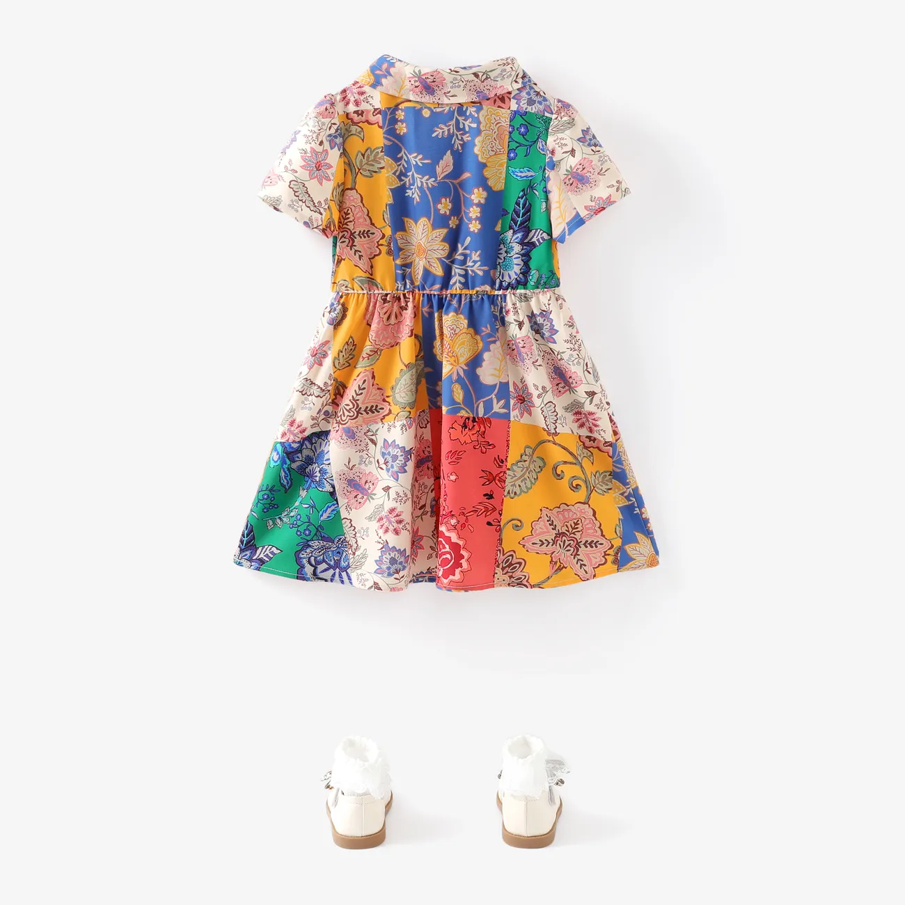 Enfant en bas âge Fille Revers Doux Robes multicolore big image 1