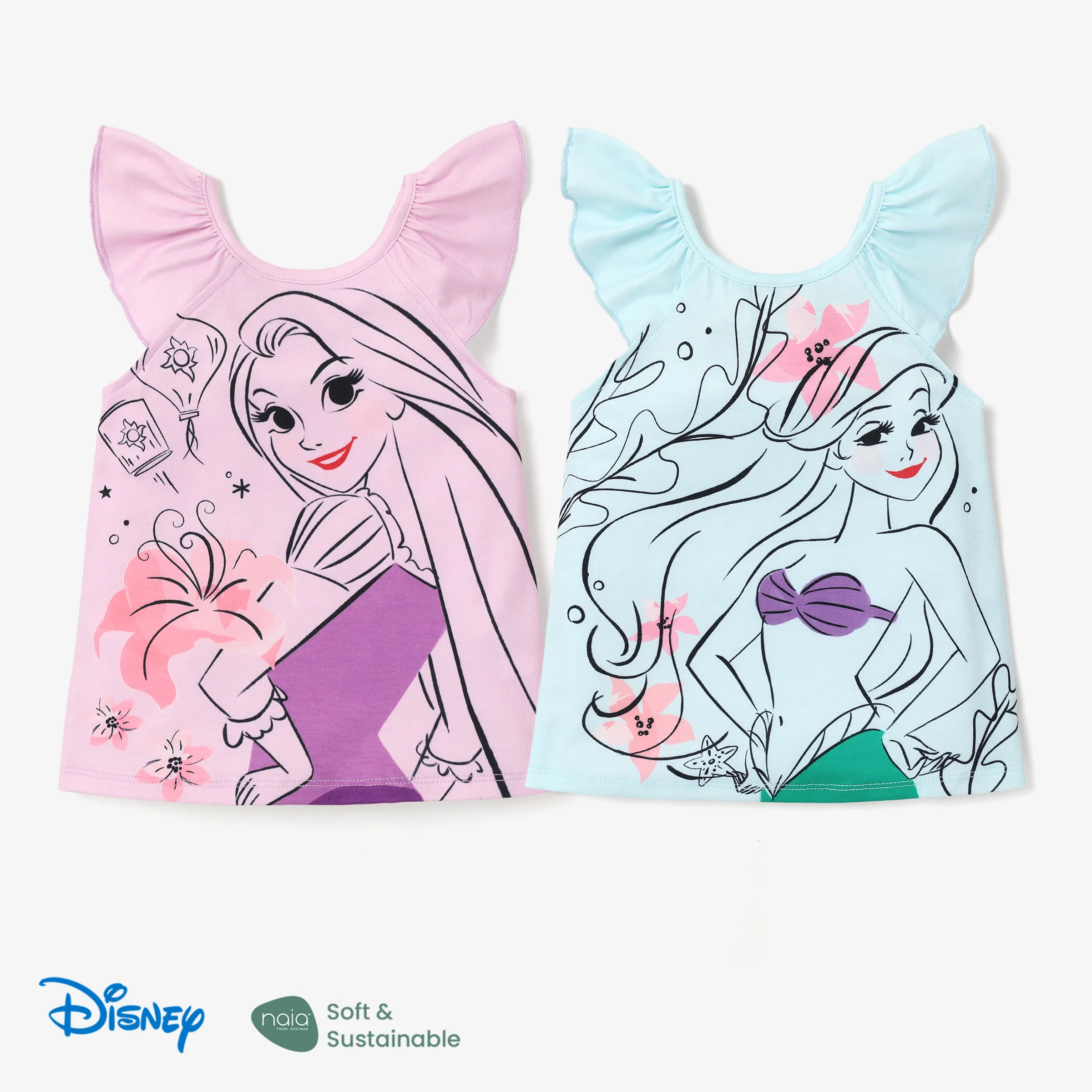 Disney princess Toddler Girls Flutter Sleeve Naia™ Character Print Top