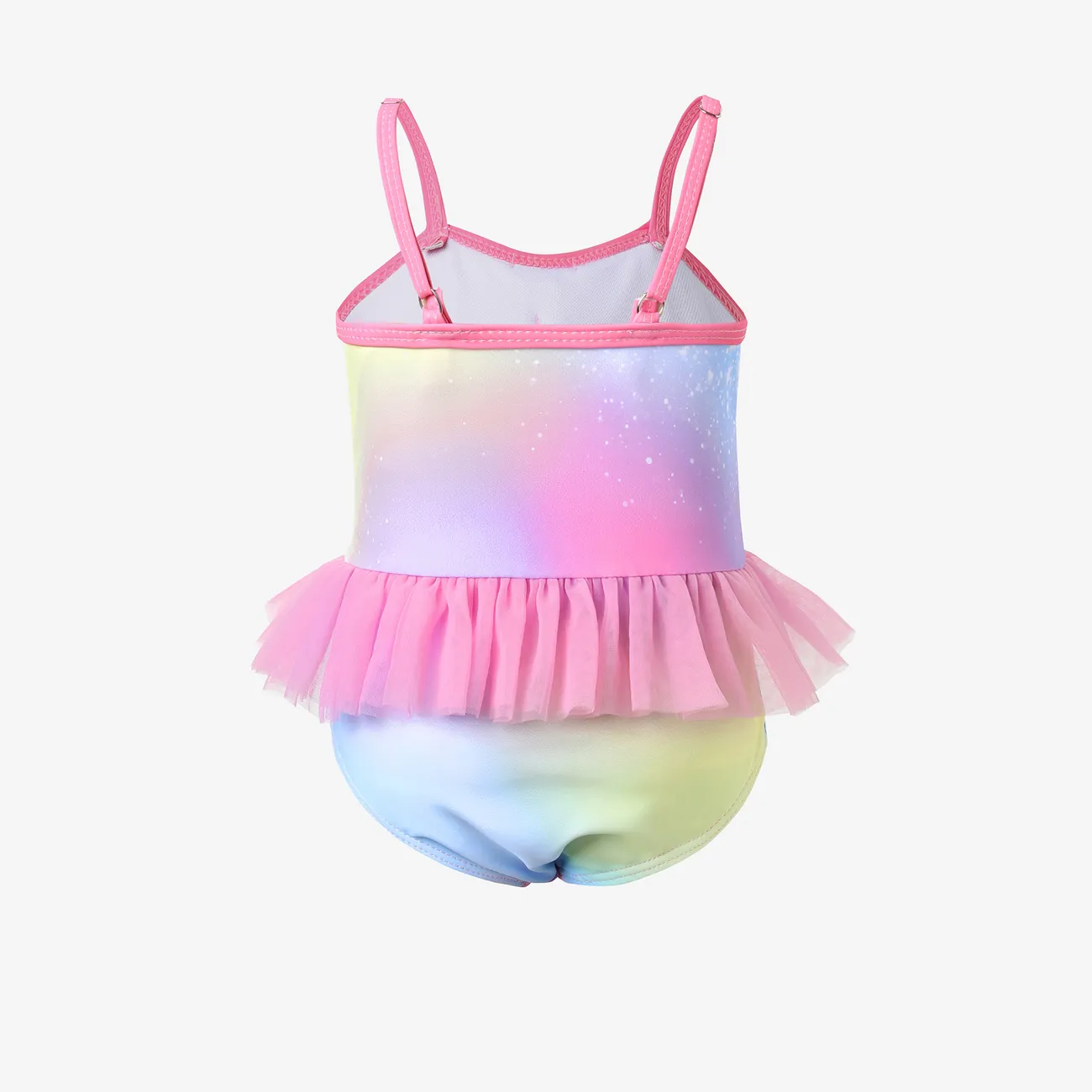 Barbie 1pc Baby/Toddler Girls Rainbow Bowknot Mesh Swimsuit

 Multi-color big image 1